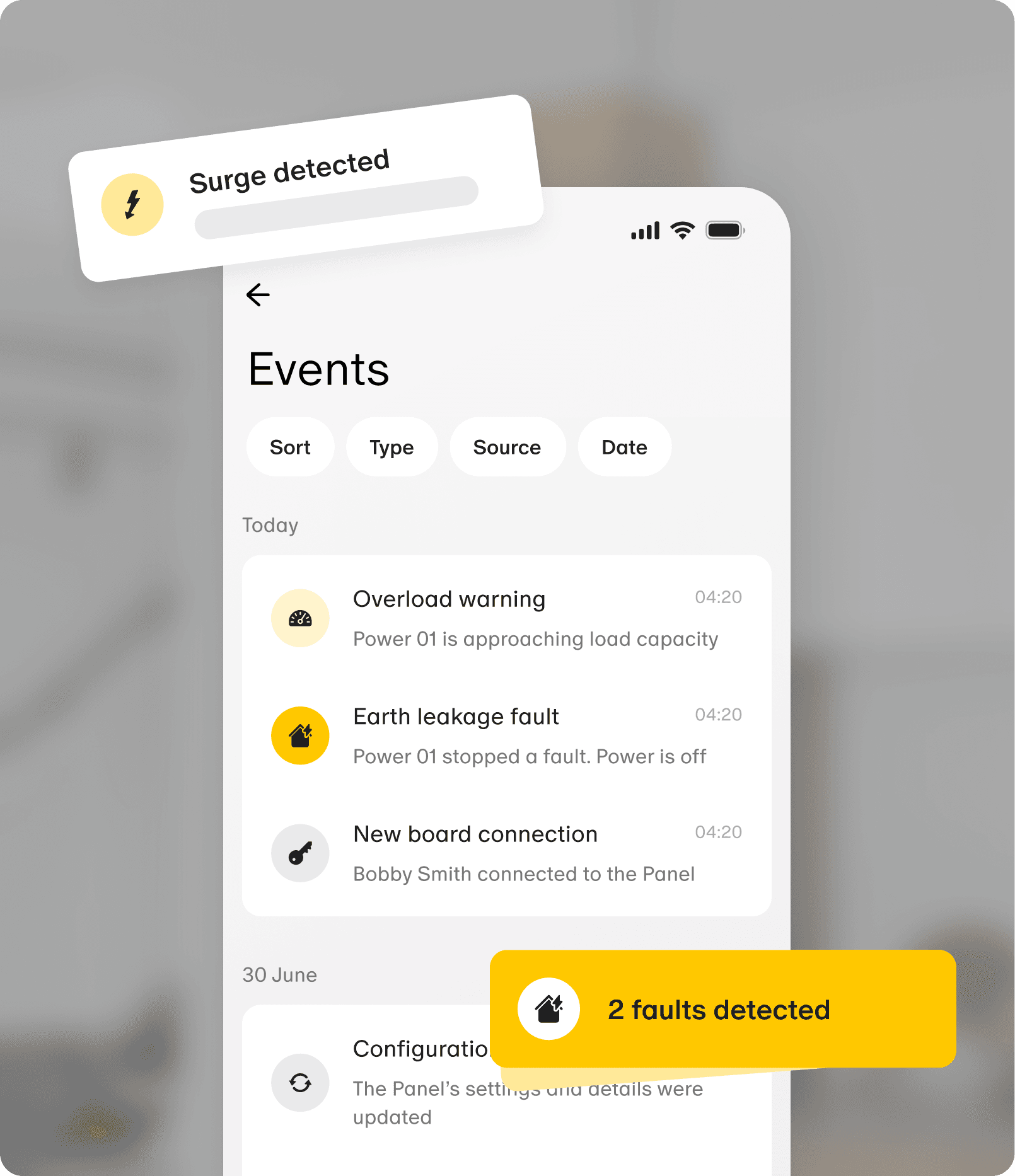 Circuit-tagging flow · live power draw updating